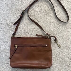 Fossil Brown Leather Crossbody Bag